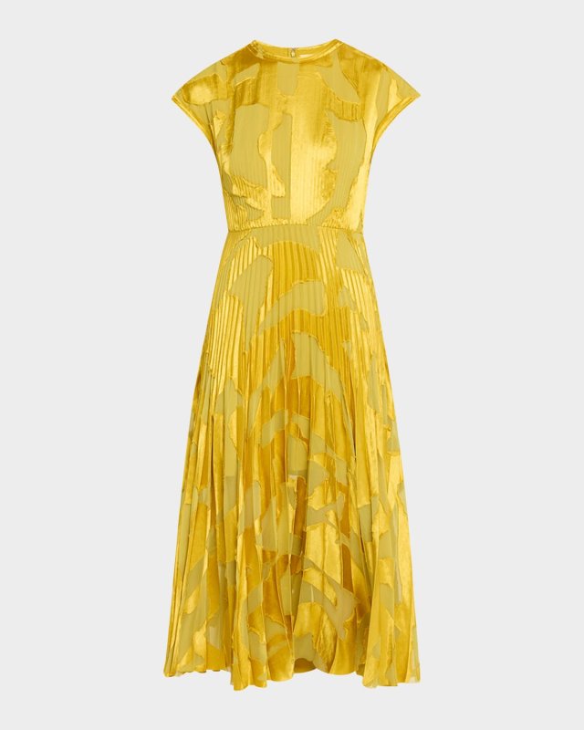 Abstract Fil Couple Fit-Flare Midi Dress